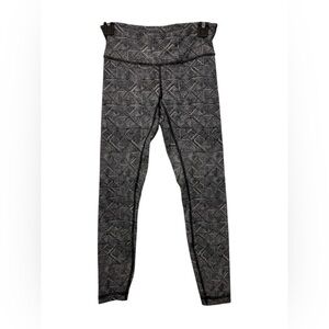 Lululemon Wunder Under 6 Luon Jacquard High Rise Leggings Black White 25”